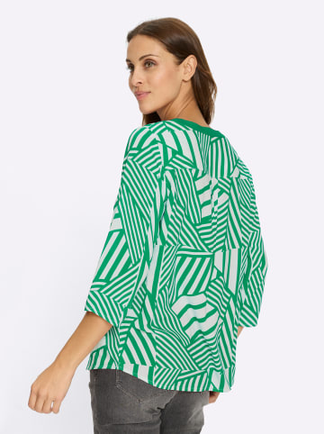 WITT WEIDEN Schlupfbluse in grasgrün-weiß-bedruckt