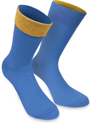 normani 1 Paar Socken Bi-Color in Himmelblau/Aprikose