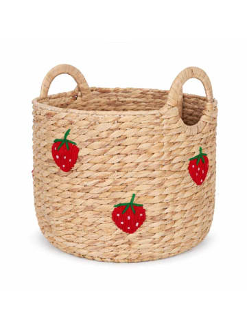 Greengate Korb STRAWBERRY Naturfarbig mit Erdbeeren 29x26 cm