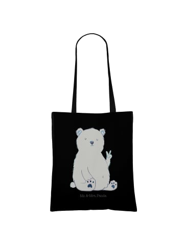 Mr. & Mrs. Panda Strandtasche Eisbär Faul ohne Spruch in Schwarz