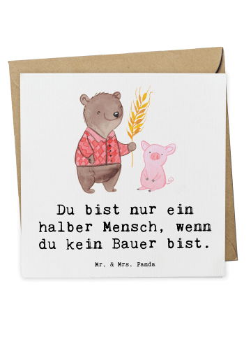 Mr. & Mrs. Panda Deluxe Karte Bauer Herz mit Spruch in Weiß