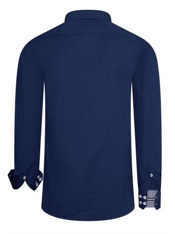 Rusty Neal Freizeit Hemd mit Eleganten Kontrast Elementen in Marine