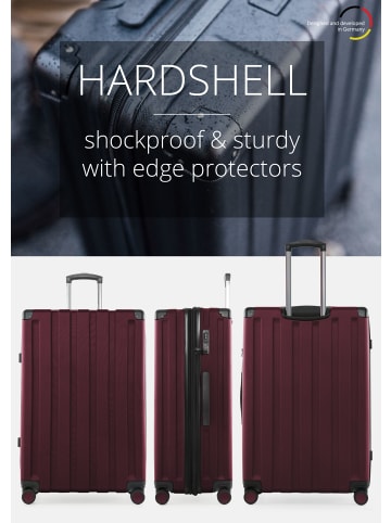 Hauptstadtkoffer Q-Damm - Großer Koffer Hartschalenkoffer XXL Trolley, in Burgund