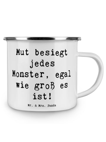 Mr. & Mrs. Panda Becher Spruch Ängste vor Monstern besiegen mit ... in Weiß