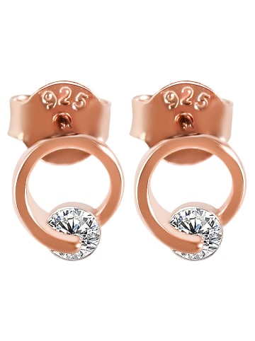 Adeliás Damen Ohrringe – Ohrstecker aus 925 Silber mit Zirkonia in gold