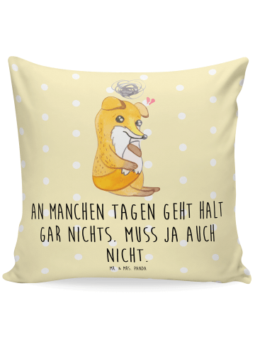 Mr. & Mrs. Panda 40x40 Kissen Fuchs Depressionen mit Spruch in Gelb Pastell