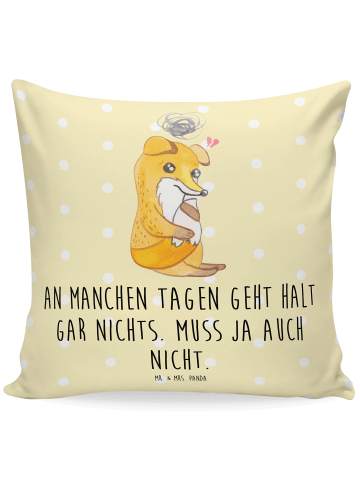 Mr. & Mrs. Panda Kopfkissen Fuchs Depressionen mit Spruch in Gelb Pastell