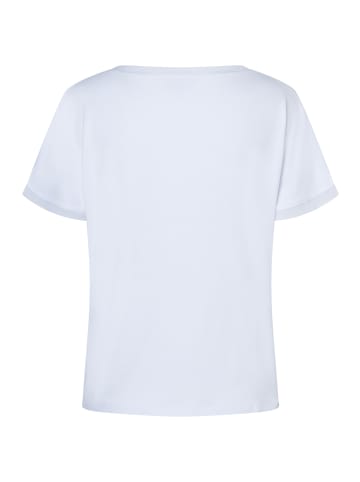 More & More softes T-Shirt mit Chiffonkante in white