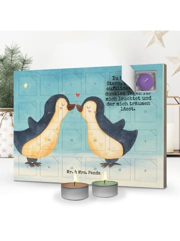Mr. & Mrs. Panda Adventskalender Pinguin Liebe Design mit Spruch in Weiß