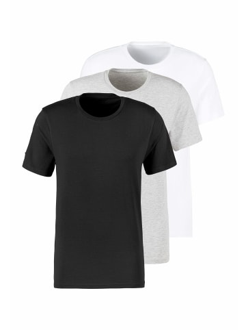 Bruno Banani T-Shirt in schwarz, grau-meliert, weiß