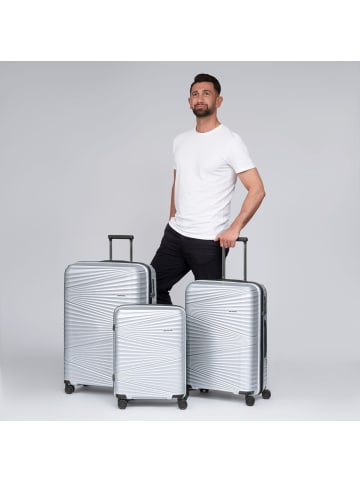 Pactastic Collection 02 THE THREE SET 4 Rollen Kofferset 3-teilig silver metallic 2