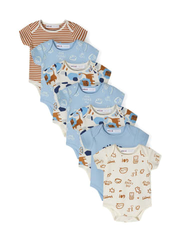 Minoti 7er. Set: Kurzarmbody 24babypack3 in hellblau