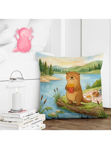 Mr. & Mrs. Panda Kuschelkissen 40x40 Otter See Pommes Design ohn... in Weiß