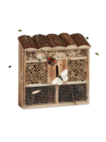 relaxdays Insektenhotel in Natur - (B)30,5 x (H)31 x(T)9,5 cm