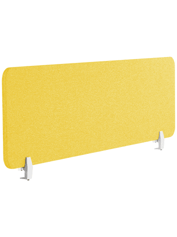 Beliani Schreibtischtrennwand WALLY in Gelb - (W) 130 x (H) 40 x (L) 2 cm