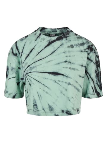 Urban Classics Cropped T-Shirts in black/ghostgreen