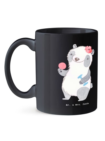 Mr. & Mrs. Panda Pott Super Ergotherapeutin mit Spruch in Schwarz