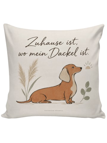 Mr. & Mrs. Panda Kopfkissen Dackel Skandinavisch Design mit Spruch in Weiß
