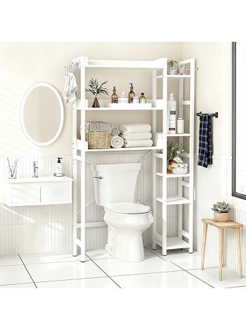 relaxdays Toilettenregal in Weiß – (B)80 x (H)161 x (T)24 cm