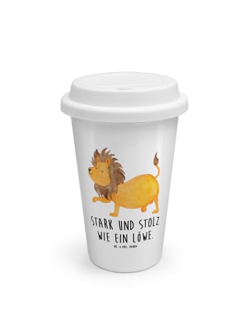 Mr. & Mrs. Panda Trinkbecher Sternzeichen Löwe mit Spruch in Weiß