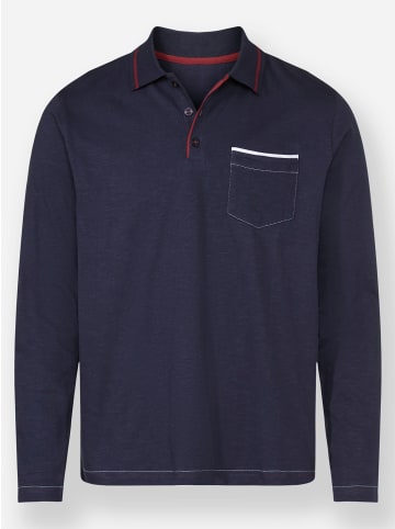 WITT WEIDEN Langarm-Poloshirt in marine