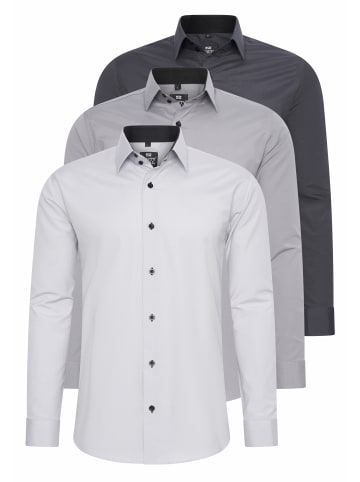 Rusty Neal 3er Set Business Hemd in 3erSet-(44_Hellgrau)(44_Grau)(44_Anthrazit)