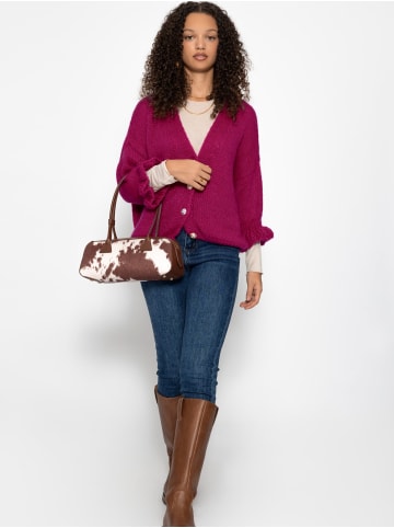 SASSYCLASSY Cardigan mit 3/4-Ärmeln in Fuchsia