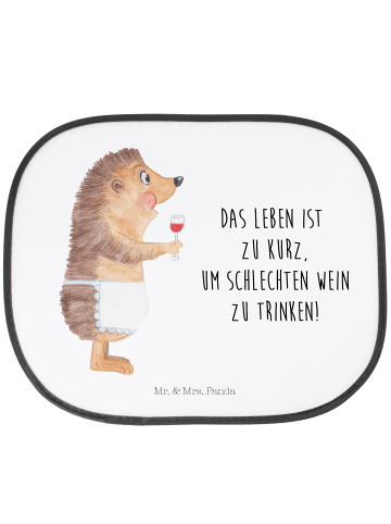 Mr. & Mrs. Panda Autoscheiben Sonnenschutz Igel Wein mit Spruch in Weiß