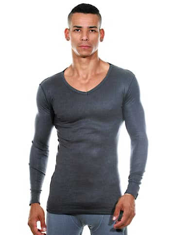 Oboy Langarm-Shirt U91 THERMAL in anthrazit