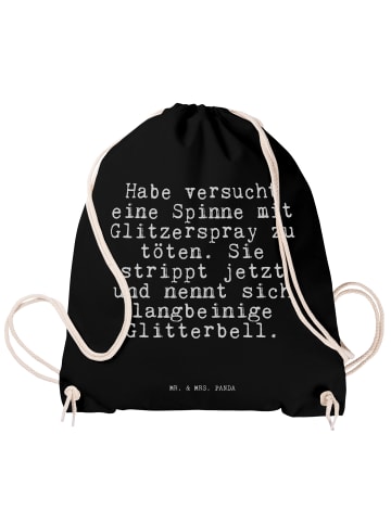 Mr. & Mrs. Panda Jutebeutel Habe versucht eine Spinne... mit Spruch in Schwarz