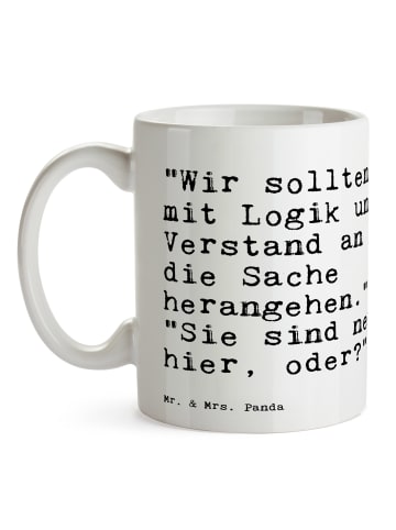 Mr. & Mrs. Panda haferl "Wir sollten mit Logik... mit Spruch in Weiß