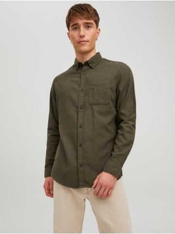 Jack & Jones Twill Langarm Hemd Shacket JJECLASSIC in Grün