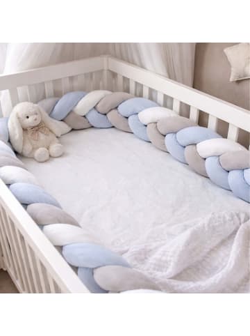 relaxdays Bettschlange in Grau/ Blau - 202 cm
