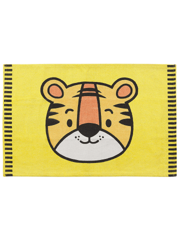 Beliani Kinderteppich RANCHI in Gelb/Weiß/Schwarz - (W) 60 x (H) 1 x (L) 90 cm