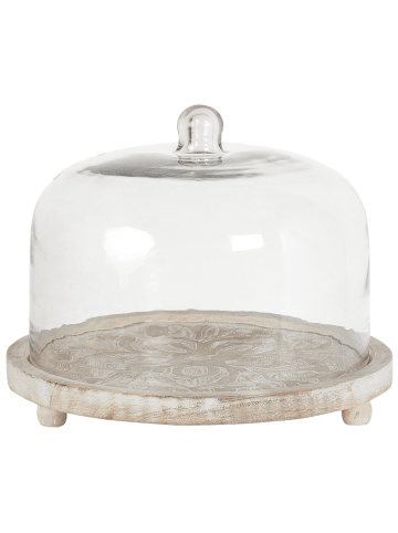 Beliani Serviergeschirr FAJUM in Braun/Weiß - (W) 29 x (H) 23 x (L) 29 cm