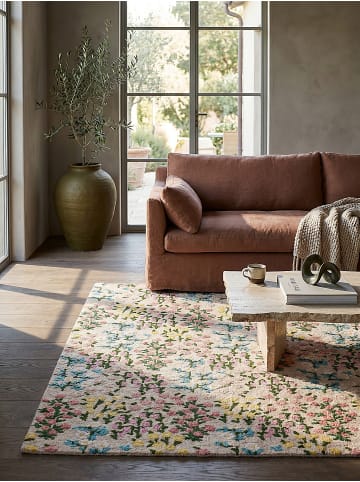 KADIMA DESIGN Teppich Wolle Handgetuftet VALE Floral Muster Wohnzimmer in Multicolor-Rosa