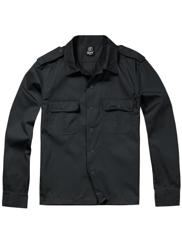 Brandit Hemd "Us Shirt Long Sleeve" in Schwarz