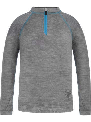 Normani Outdoor Sports Kinder Merino Langarm mit 1/4 Zipper Nyapari in Grau