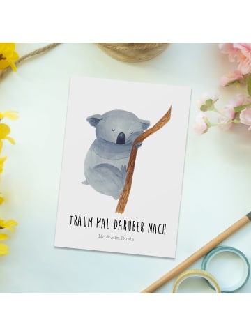 Mr. & Mrs. Panda Ansichtskarte Koalabär mit Spruch in Weiß