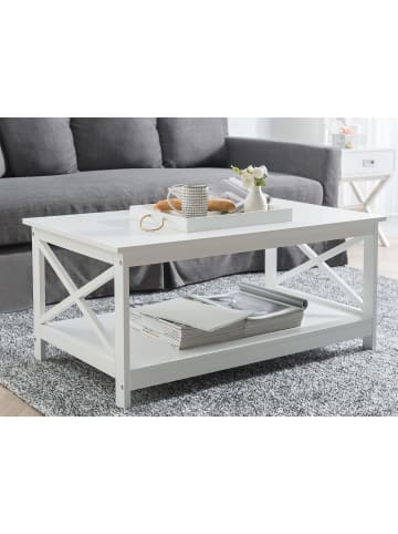 Beliani Couchtisch FOSTER in Weiß - (W) 55 x (H) 45 x (L) 100 cm