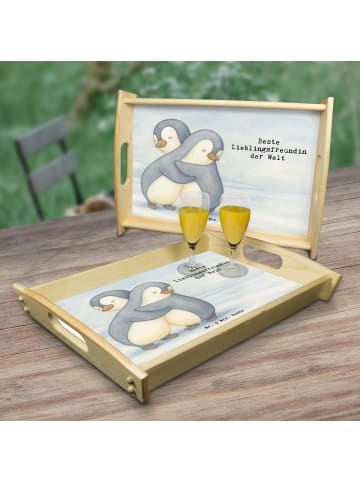 Mr. & Mrs. Panda Holztablett Pinguin Beste Lieblingsfreundin der... in Weiß