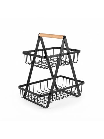 relaxdays Obst Etagere in Schwarz - (B)26 (H)34 x (T)17 cm