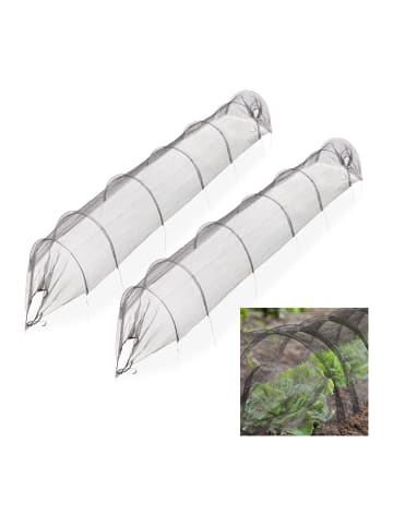 relaxdays 2 x Pflanztunnel in Schwarz - (L)3 m