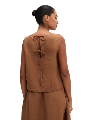 Marc O'Polo Ärmellose Leinenbluse regular in Burnt Brown