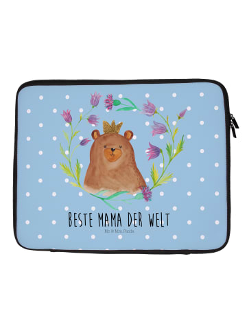 Mr. & Mrs. Panda Laptoptasche Bär Königin mit Spruch in Blau Pastell