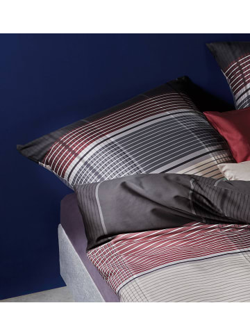 JACK Dekokissen 45x45cm Satin inkl. Füllung Motiv in Kariert Schwarz