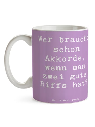 Mr. & Mrs. Panda Kaffeetasse Spruch E-Gitarre Zwei Riffs mit Spruch in Lavendeltraum