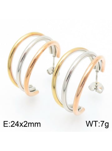 Bungsa Creolen in Gold-silber-rosegold