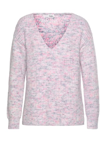 Buffalo V-Ausschnitt-Pullover in rosa-blau