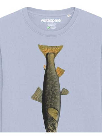 wat? Apparel Sweatshirt Forelle in Serene Blue